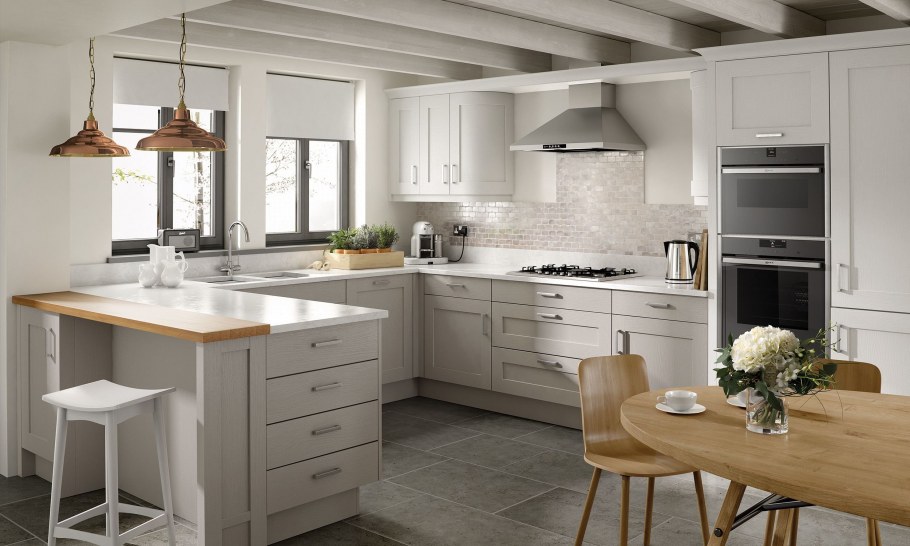 П образная кухня с островом икеа