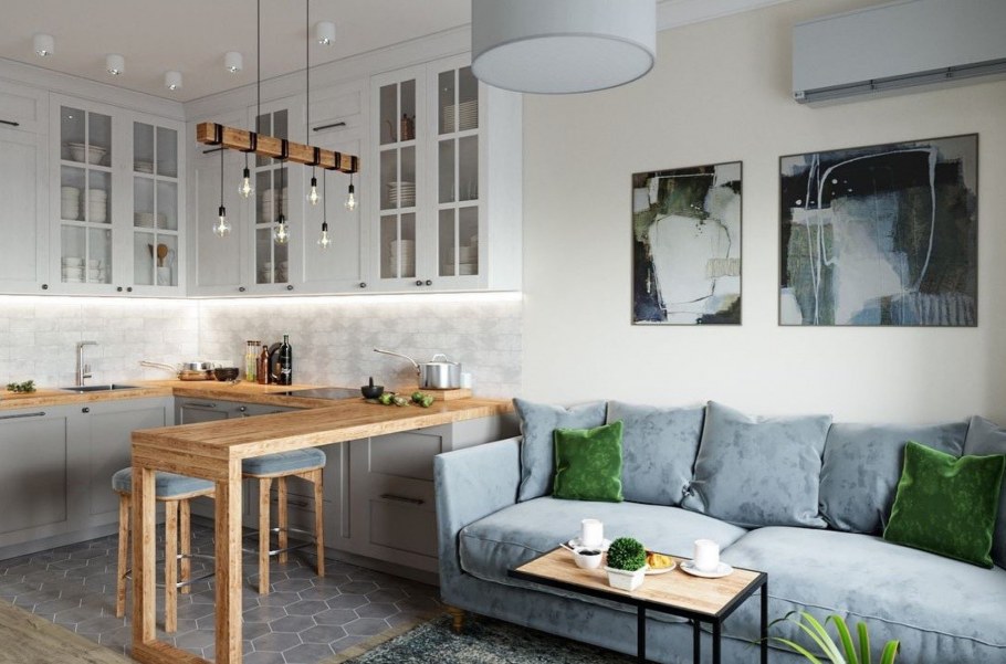 Кухня гостиная икеа