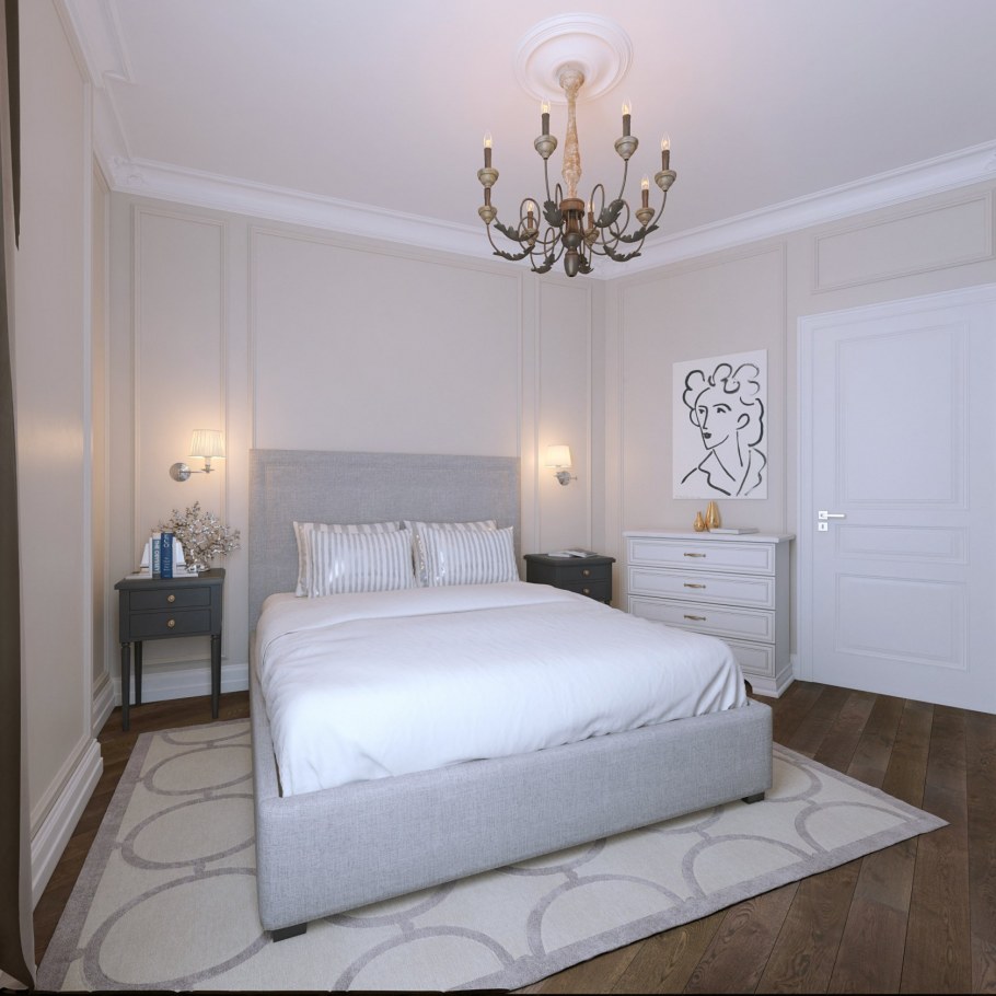 Спальня на белом фоне