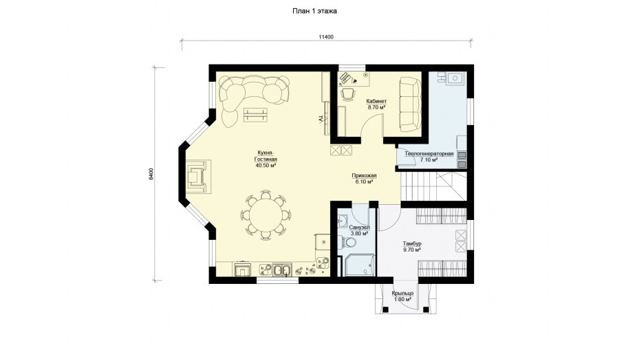 Планировка дома с эркером