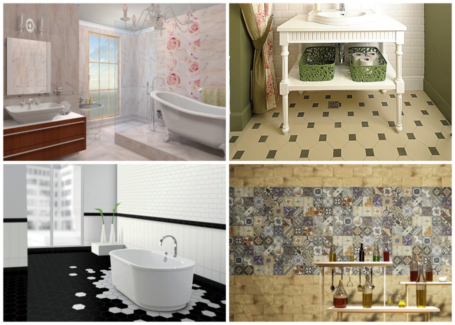 Раскладка широкоформатной плитки