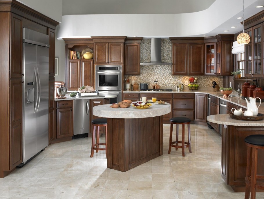 Кухни большие угловые с островом