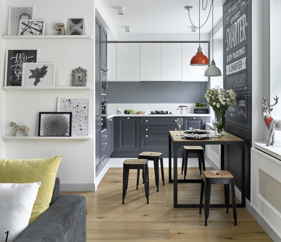 Кухня гостиная икеа 13м