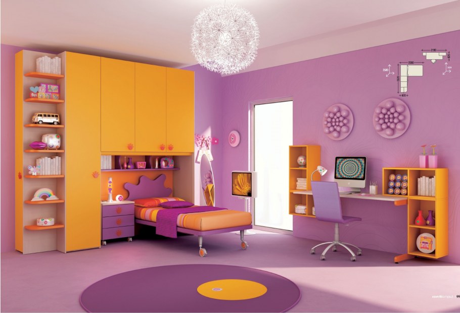 Оранжевая детская комната