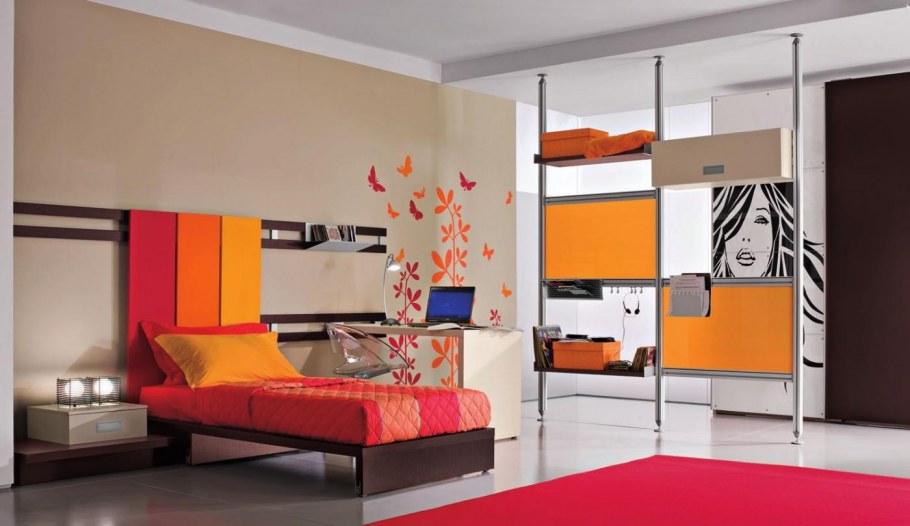Оранжевая детская комната