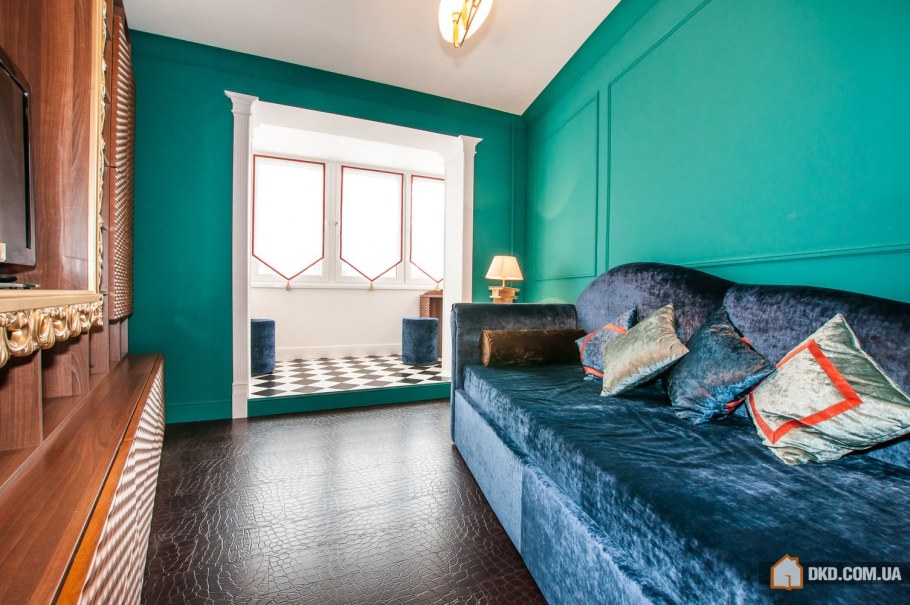 Дизайн треугольной гостиной