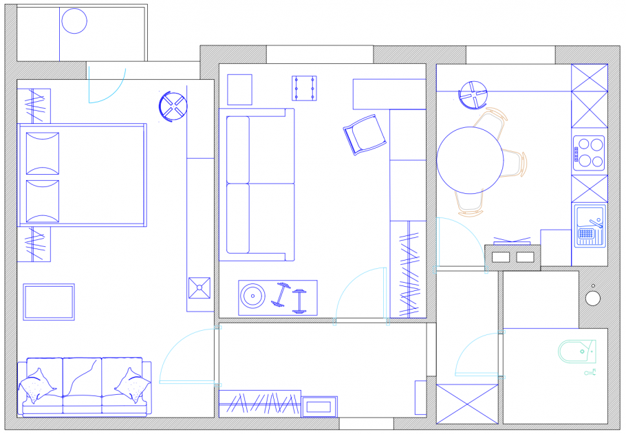 План меблировки комнаты