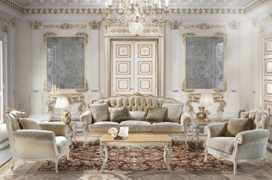 Интерьер спальни в стиле рококо и Барокко