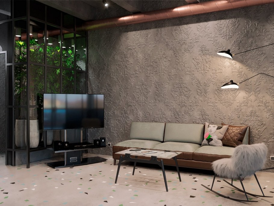 Стиль лофт бетон