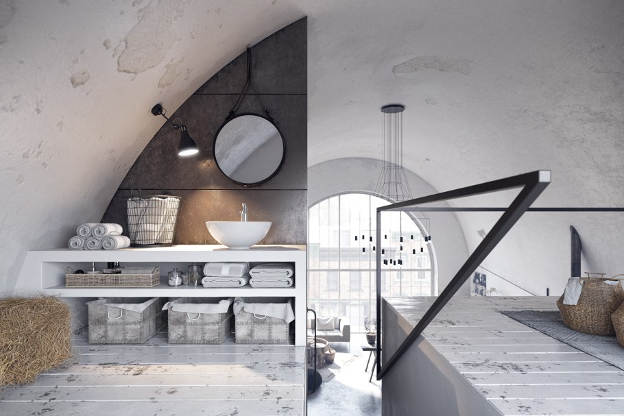 Лофт бетон в интерьере