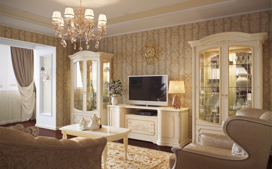 Гостиная Флориана Миасс мебель беж