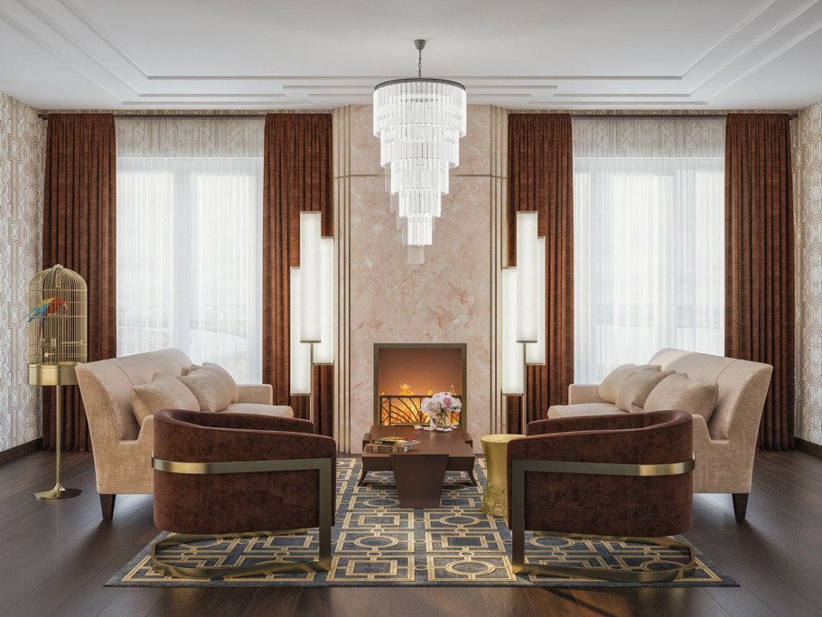 Камин в стиле арт деко