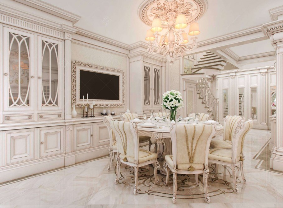 Столовая в стиле классицизм