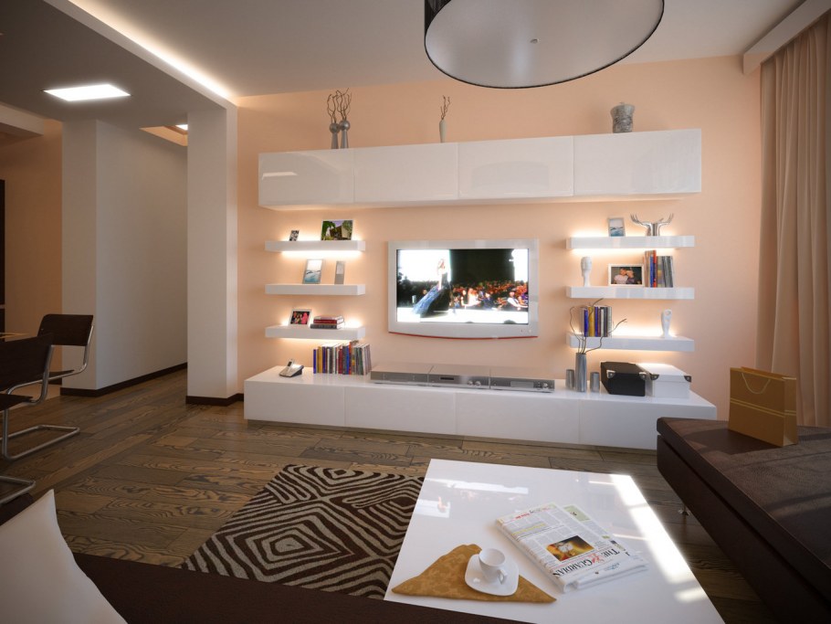 Гостиная из гипсокартона