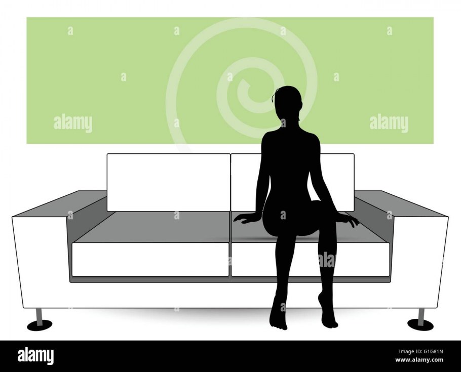 Человек на диване силуэт