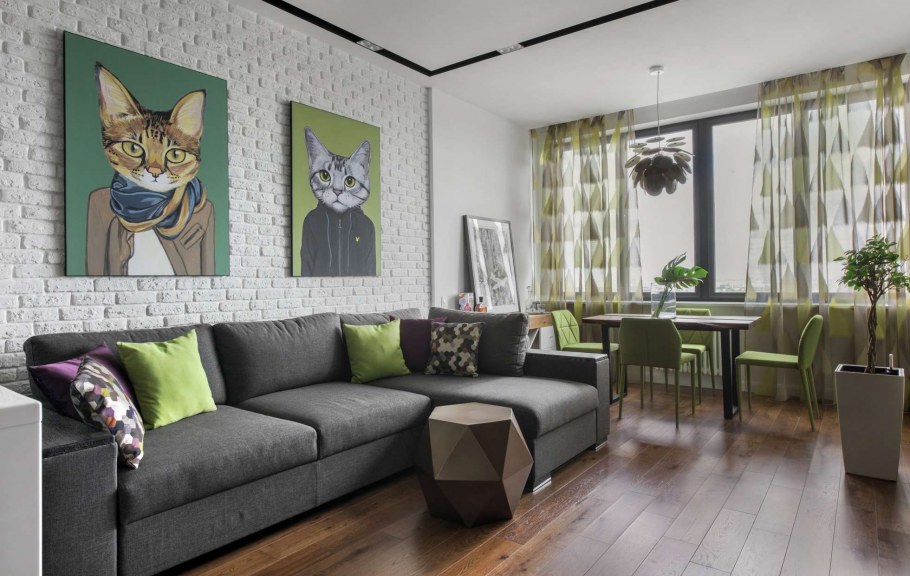 Офис в черно белом стиле