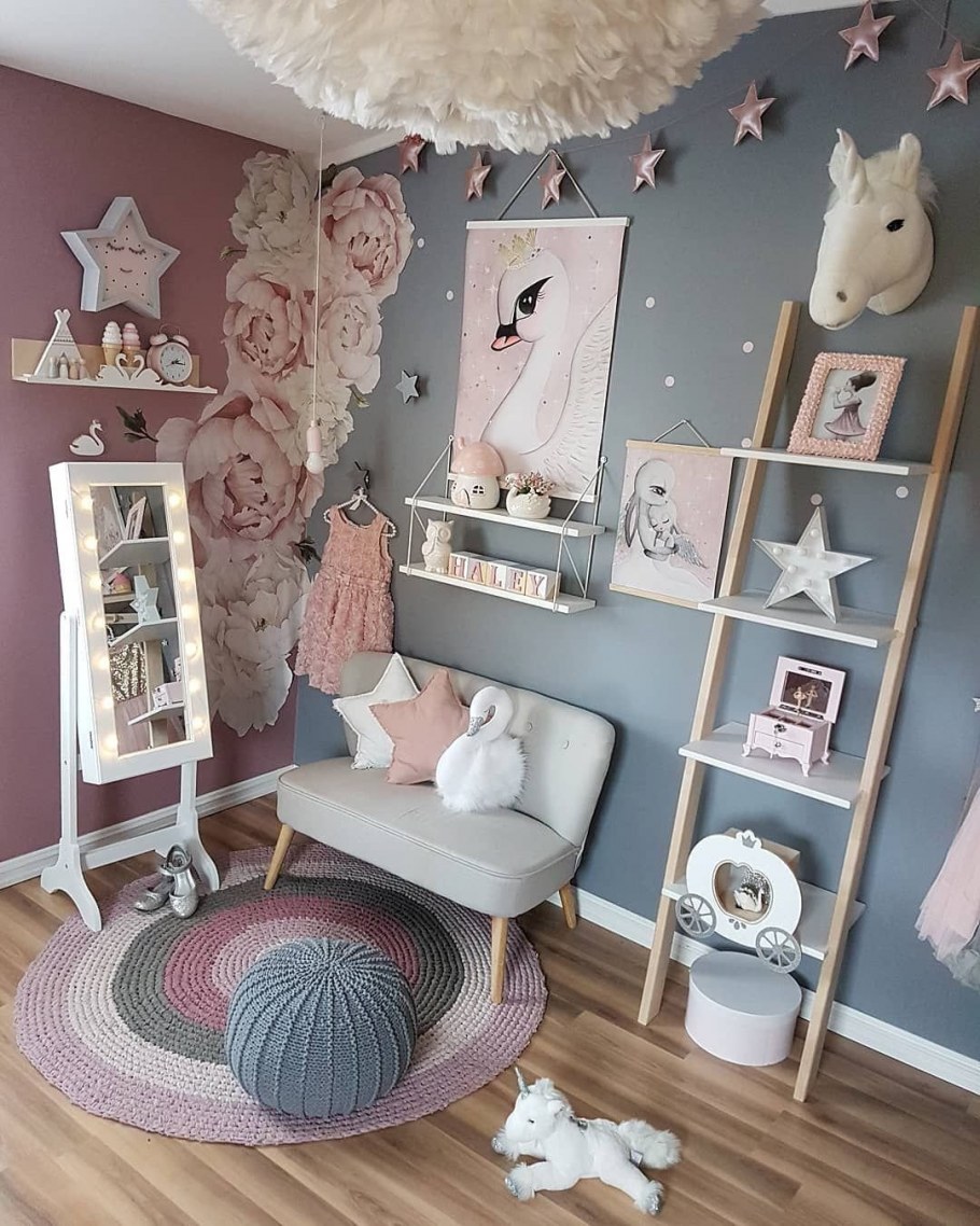 Комната в стиле единорогов для девочки