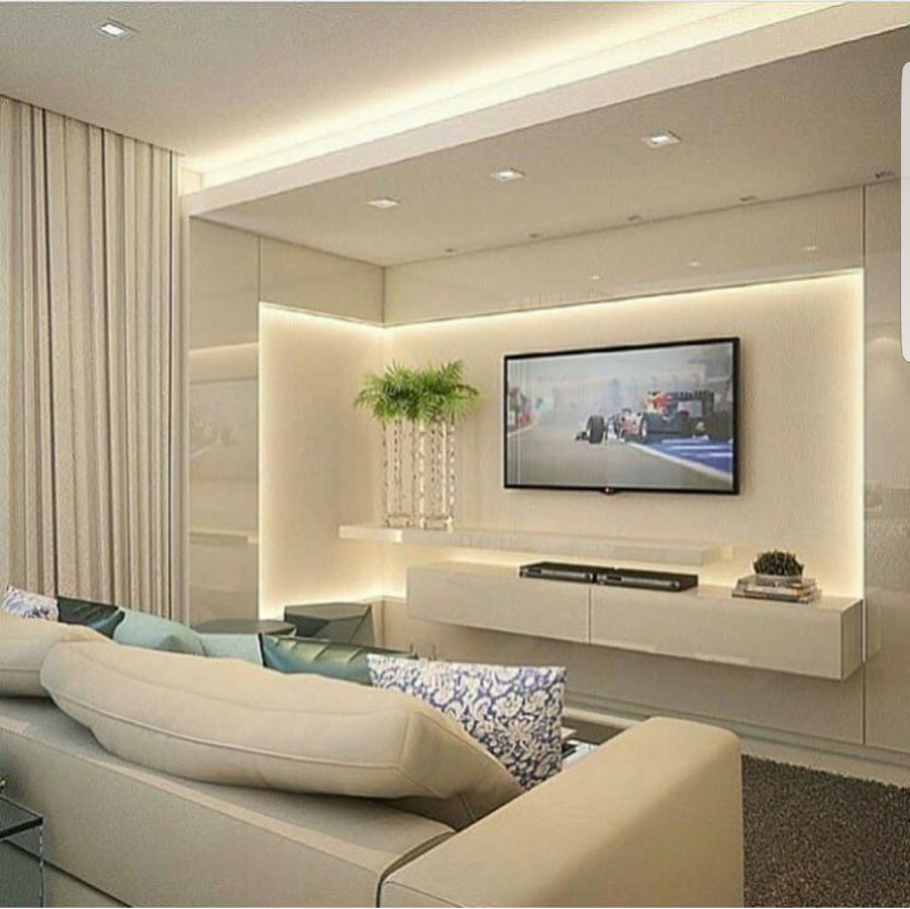 Телевизор в интерьере гостиной