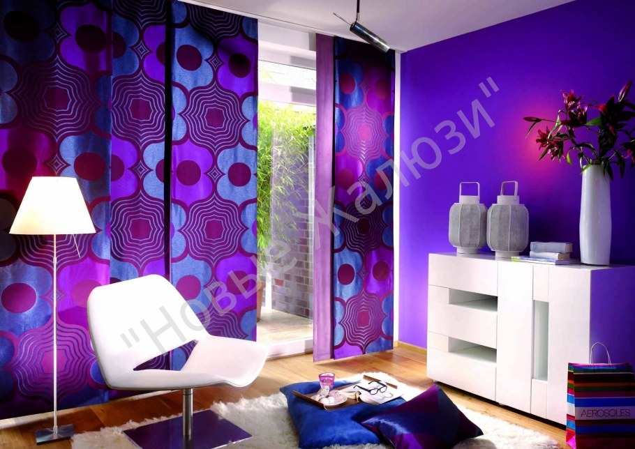 Японский шторы фиолетовый