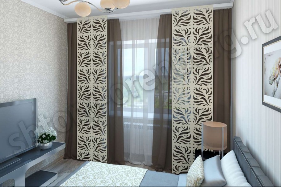 Яркие шторы в интерьере