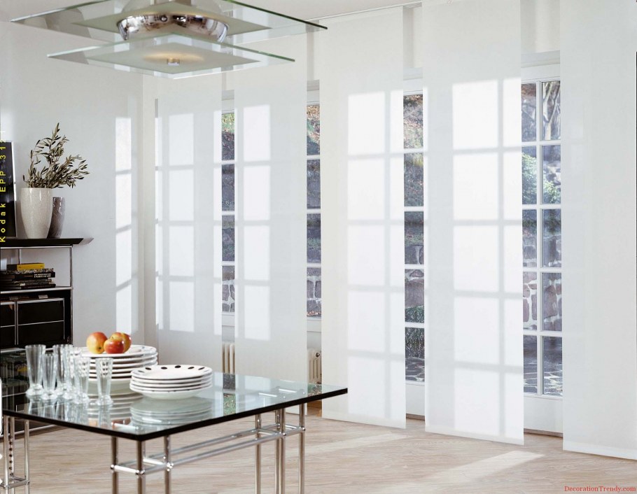 Шторы в гостиную в японском стиле