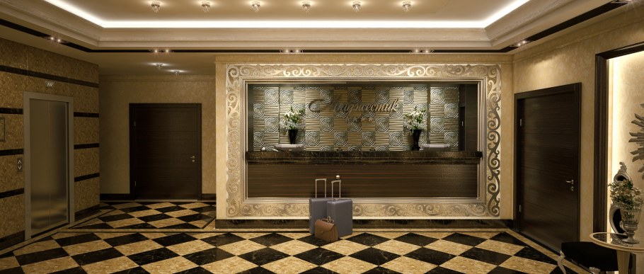 Интерьер холла в отеле