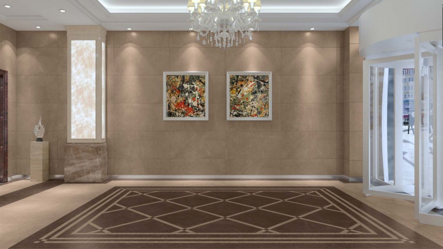 Плитка в холле гостиницы