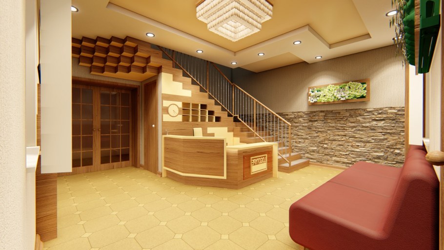 Холл в маленькой гостинице