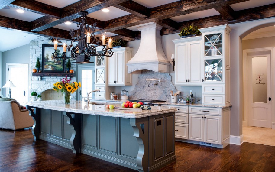 Отделка стен на кухне в стиле Прованс