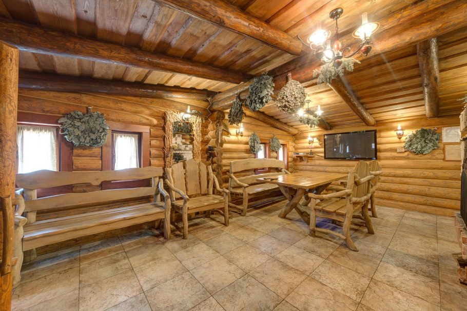 Русская баня интерьер