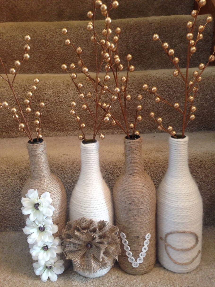 Декор стеклянных бутылок