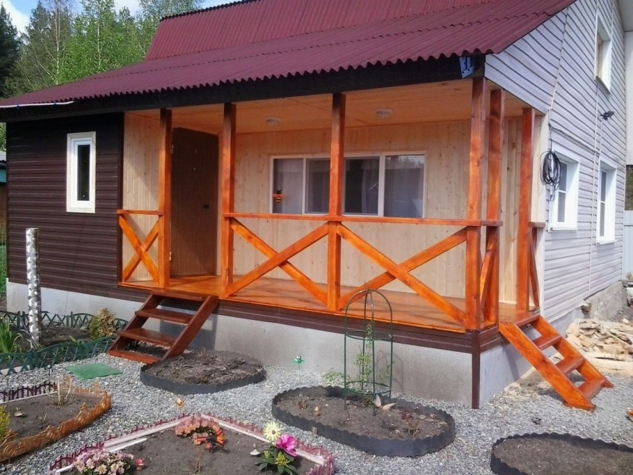 Пристройка веранды к дачному домику