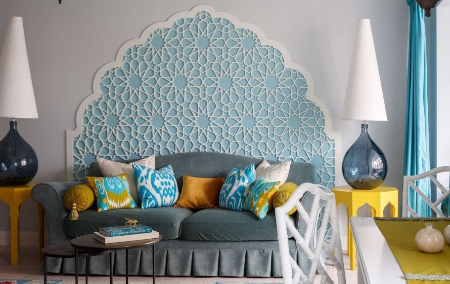 Марокканский интерьер в сине белой гамме