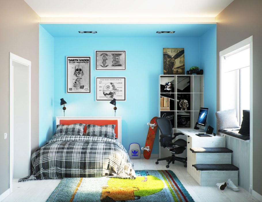 Украшение комнаты голубой