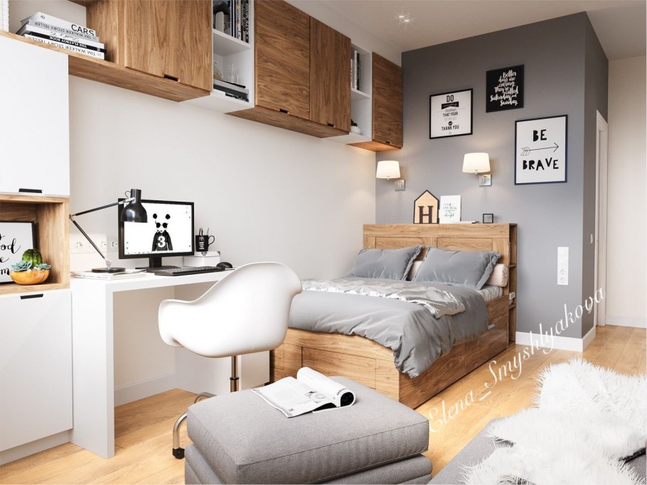 Маленькая спальня в стиле Сканди