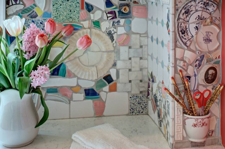 Мозаика из осколков керамической плитки своими руками