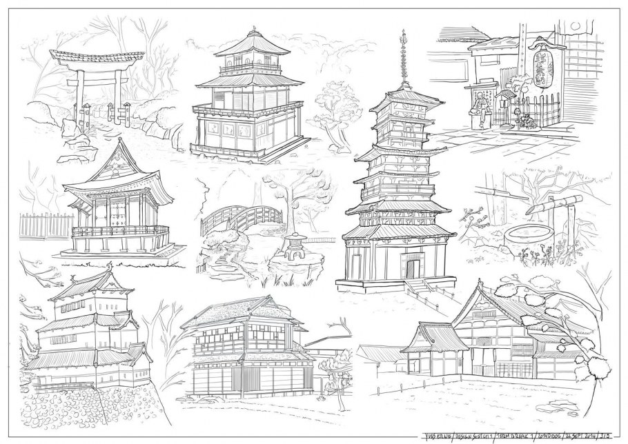 Китайская архитектура Графика