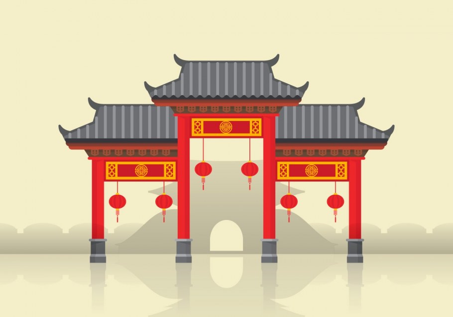 Японское здание вектор