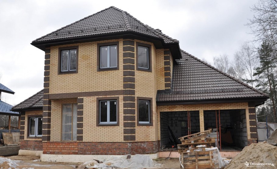 Коттедж из облицовочного кирпича