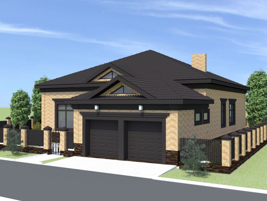 Одну этажный дом с гаражом