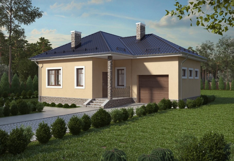 Одноэтадныйдом с гаражом