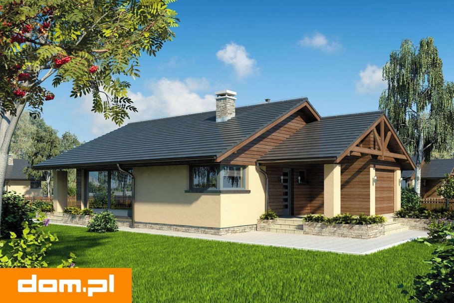 Олнозтажный дом с наражом и терассай