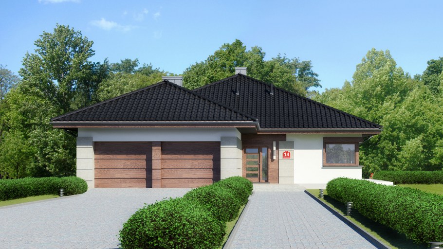 Одноэтажные дома с гаражом на 2 машины