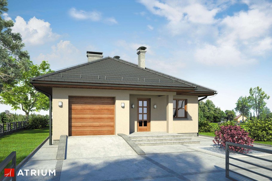 Маленький одноэтажный дом с гаражом