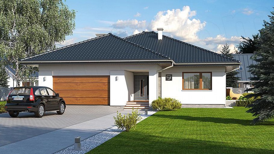 Одноэтажные каркасные дома с гаражом