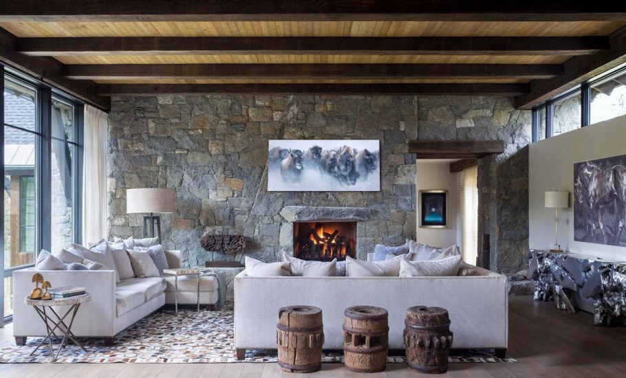 Гостиная в Каменном стиле