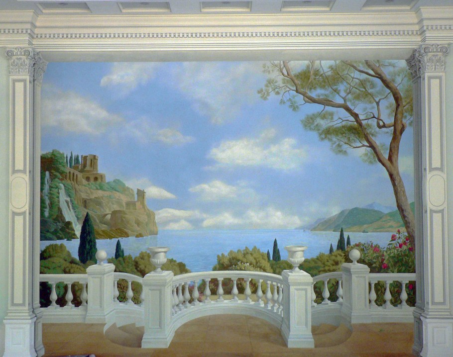 Фрески в кухне колонны