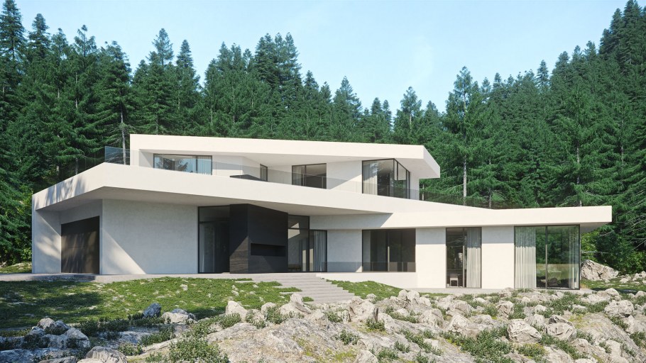 Современный дом с плоской крышей