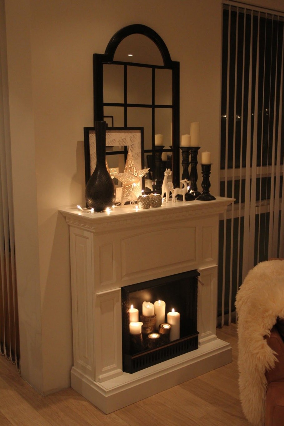 Свечной камин в интерьере
