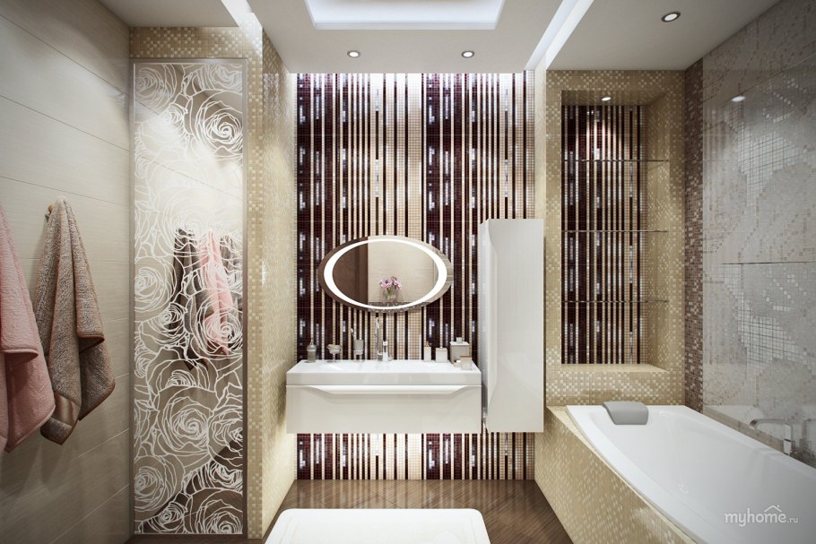 Небольшая ванная арт-деко